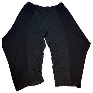 NWOT IC COLLECTION Lantern Wide Leg Pants Pucker Crinkle Lagenlook Black Size 1X